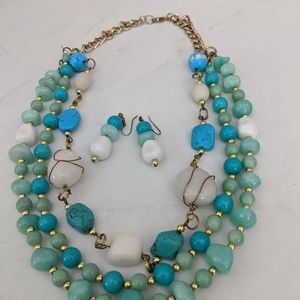 Beaded Necklace Earring Set